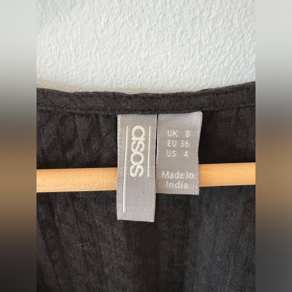 ASOS Black Poplin Button Up T Shirt Blouse. Size Small. - Picture 3 of 3